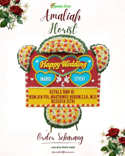 Karangan Papan Bunga Pernikahan di Bunga Ejaya
